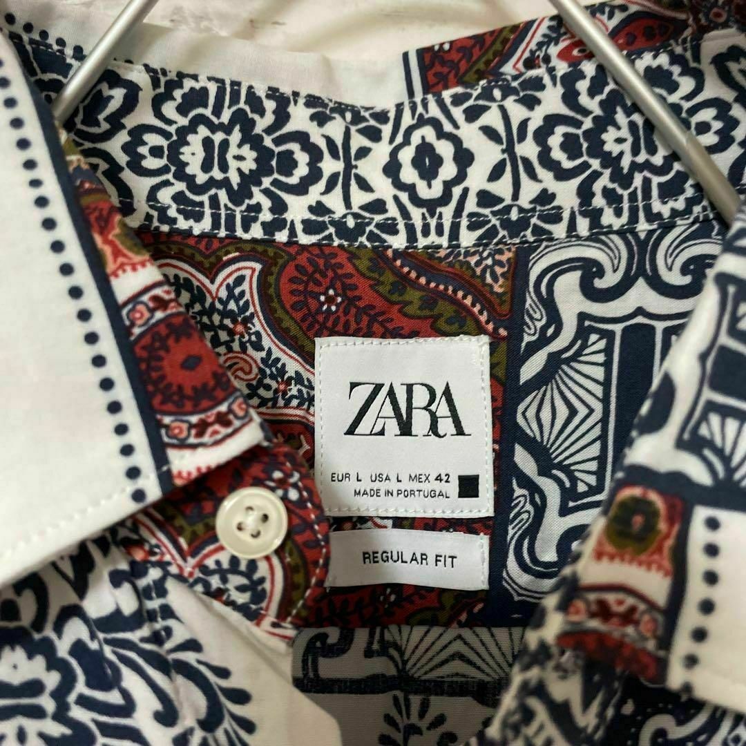 ZARA(ザラ)のZARA バンダナ柄半袖レーヨンシャツ 半袖シャツ 総柄 お洒落 人気 入手困難 メンズのトップス(シャツ)の商品写真