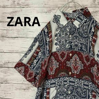 ザラ(ZARA)のZARA バンダナ柄半袖レーヨンシャツ 半袖シャツ 総柄 お洒落 人気 入手困難(シャツ)