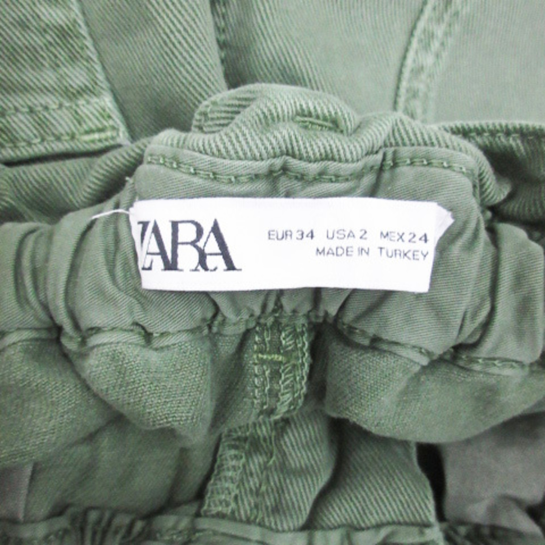 ZARA(ザラ)のザラ デニムパンツ ジーンズ テーパードパンツ ロング 34 カーキ /FF22 レディースのパンツ(デニム/ジーンズ)の商品写真