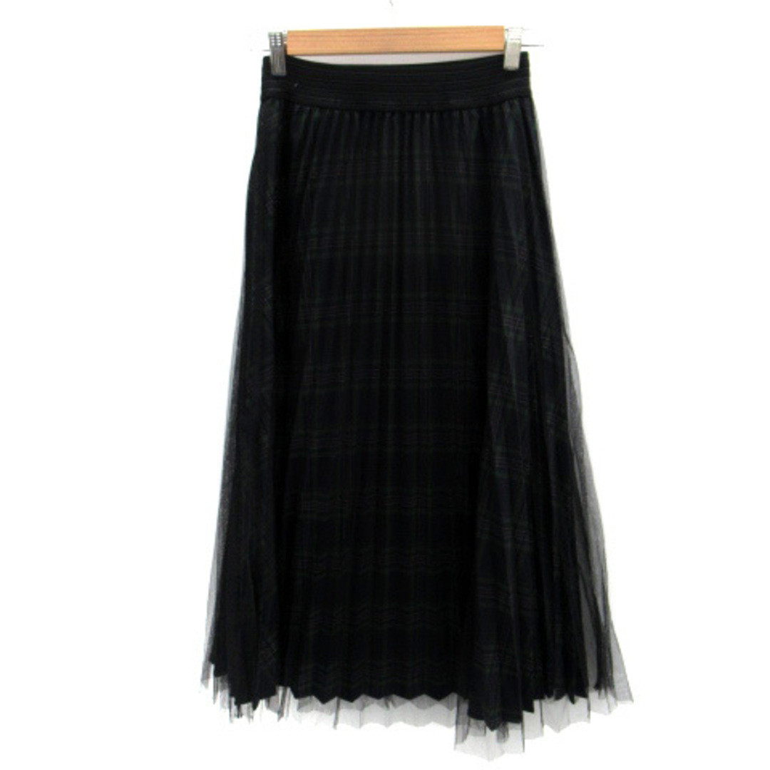 aquagirl(アクアガール)のアクアガール プリーツスカート チェック柄 チュール F マルチカラー 紺 レディースのスカート(ロングスカート)の商品写真