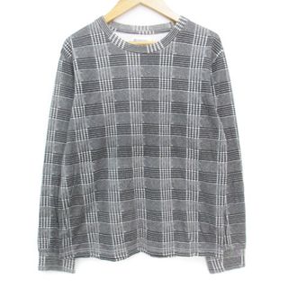 ビームスボーイ(BEAMS BOY)のビームスボーイ カットソー 長袖 クルーネック グレンチェック柄 F 白 黒(カットソー(長袖/七分))