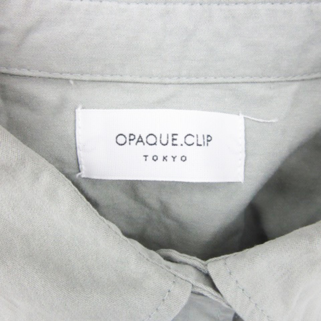 OPAQUE.CLIP(オペークドットクリップ)のオペークドットクリップ シャツワンピース ミモレ丈 長袖 M ミントグリーン レディースのワンピース(ひざ丈ワンピース)の商品写真