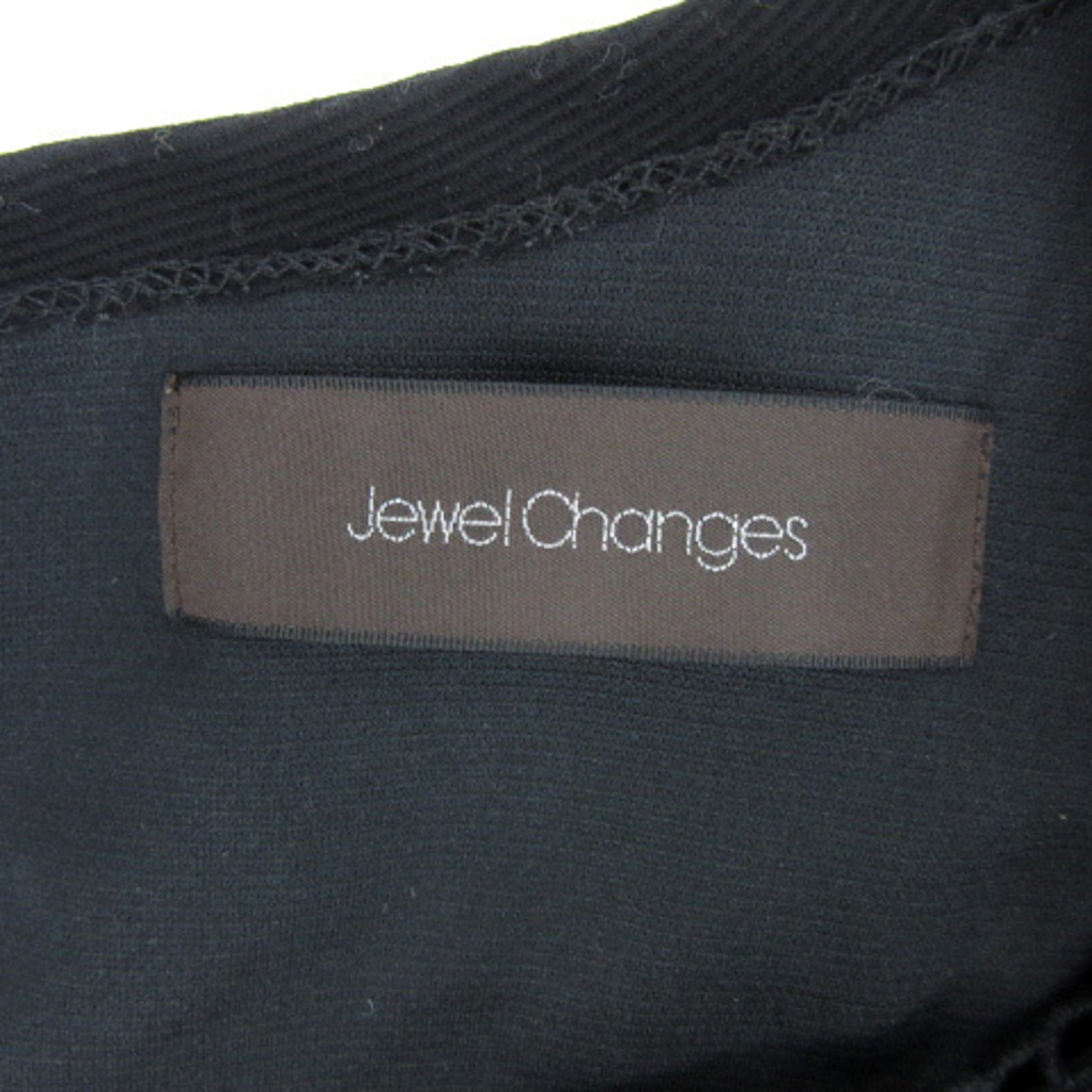 Jewel Changes(ジュエルチェンジズ)のジュエルチェンジズ アローズ ワンピース 七分袖 ラウンドネック レース 黒 レディースのワンピース(ミニワンピース)の商品写真