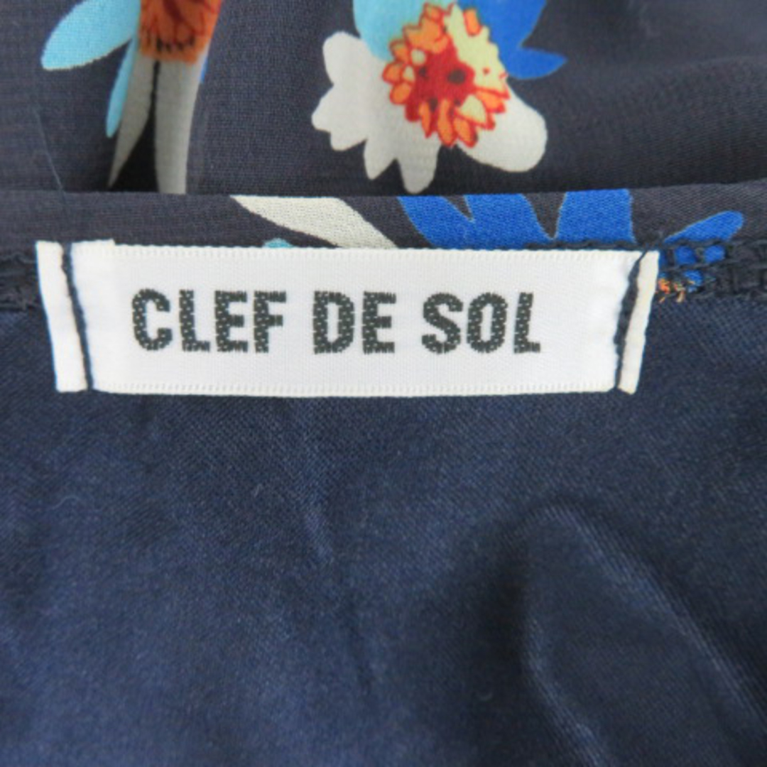 CLEF DE SOL(クレドソル)のクレドソル ワンピース ミニ丈 七分袖 Uネック シースルー チュール ドット柄 レディースのワンピース(ミニワンピース)の商品写真