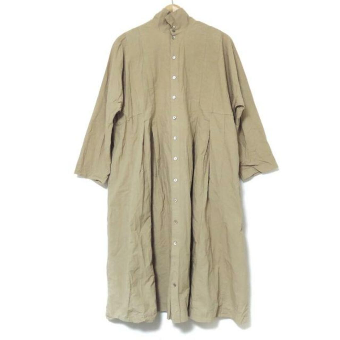 nest Robe(ネストローブ)のnest Robe(ネストローブ) ワンピース サイズF レディース美品  - ベージュ レギュラーカラー/七分袖/ロング レディースのワンピース(その他)の商品写真