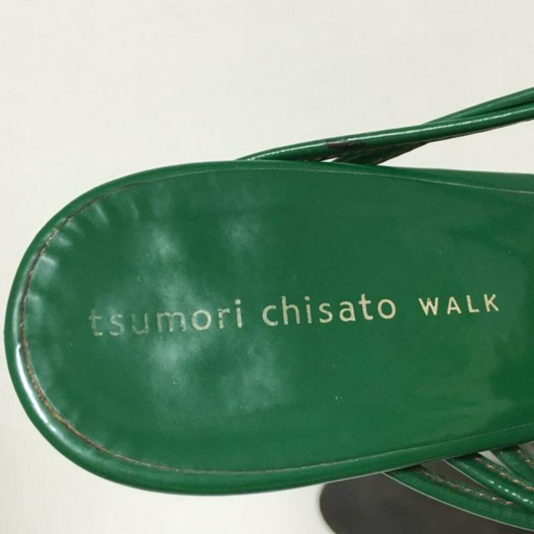 TSUMORI CHISATO(ツモリチサト)のTSUMORI CHISATO(ツモリチサト) サンダル L レディース - グリーン×ゴールド エナメル（レザー）×金属素材 レディースの靴/シューズ(サンダル)の商品写真