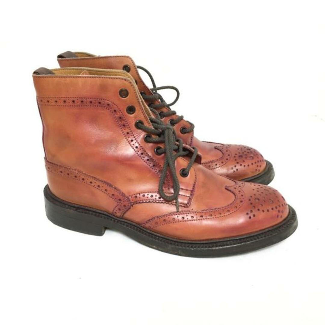 Trickers(トリッカーズ)のTricker's(トリッカーズ) ショートブーツ 5 1/2 レディース - ブラウン レースアップ/ウィングチップ/アウトソール張替済 レザー レディースの靴/シューズ(ブーツ)の商品写真