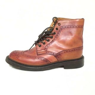 トリッカーズ(Trickers)のTricker's(トリッカーズ) ショートブーツ 5 1/2 レディース - ブラウン レースアップ/ウィングチップ/アウトソール張替済 レザー(ブーツ)