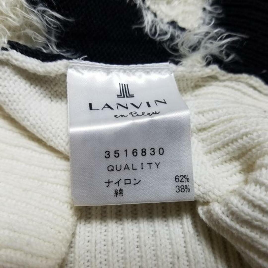 LANVIN en Bleu(ランバンオンブルー)のLANVIN en Bleu(ランバンオンブルー) 長袖セーター サイズ38 M レディース - アイボリー×黒 クルーネック レディースのトップス(ニット/セーター)の商品写真