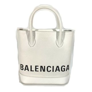 バレンシアガ(Balenciaga)のバレンシアガ BALENCIAGA ヴィルXXS 596159 ロゴ 2WAY ハンドバッグ トートバッグ 斜め掛け ショルダーバッグ レザー ホワイト 美品(ショルダーバッグ)