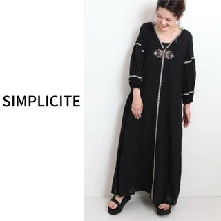 シンプリシテェ(Simplicite)のSimplicite ドビーヨウリュウワンピース(ロングワンピース/マキシワンピース)