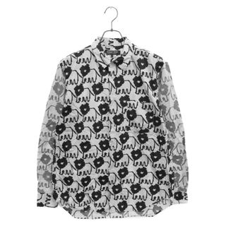 COMME des GARCONS HOMME DEUX コムデギャルソン オムドゥ 21SS コットン ライオン 総柄プリント 長袖シャツ ブラック/ホワイト DG-B034