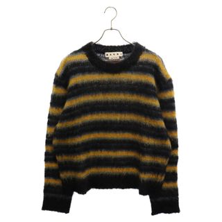 MARNI マルニ 21AW ブラッシュドモヘアストライプニットセーター GCMG0161Q0 UFU116 ブラック/イエロー