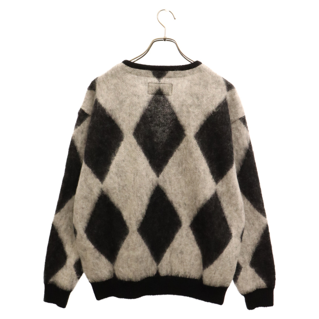 WACKO MARIA(ワコマリア)のWACKO MARIA ワコマリア 23AW DIAMOND MOHAIR CARDIGAN ダイヤモンド モヘア カーディガン グレー/ブラック メンズのトップス(カーディガン)の商品写真