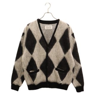 ワコマリア(WACKO MARIA)のWACKO MARIA ワコマリア 23AW DIAMOND MOHAIR CARDIGAN ダイヤモンド モヘア カーディガン グレー/ブラック(カーディガン)