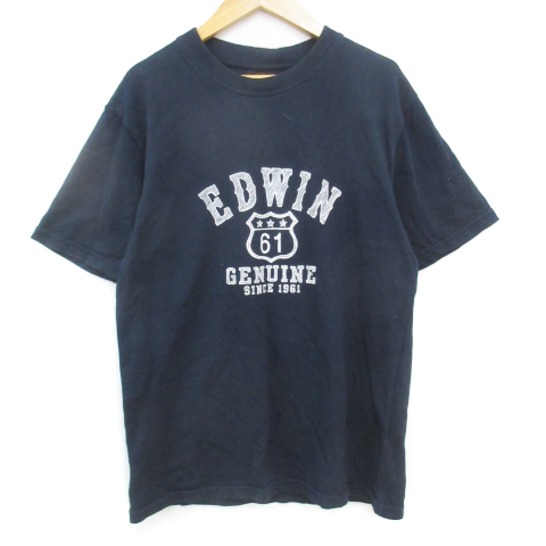 EDWIN(エドウィン)のエドウィン Tシャツ カットソー 半袖 クルーネック ロゴプリント M 紺 メンズのトップス(Tシャツ/カットソー(半袖/袖なし))の商品写真