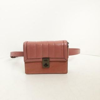 コーチ(COACH)のCOACH(コーチ) ウエストポーチ - C0841 ピンクベージュ ミニバッグ レザー×スエード(ボディバッグ/ウエストポーチ)