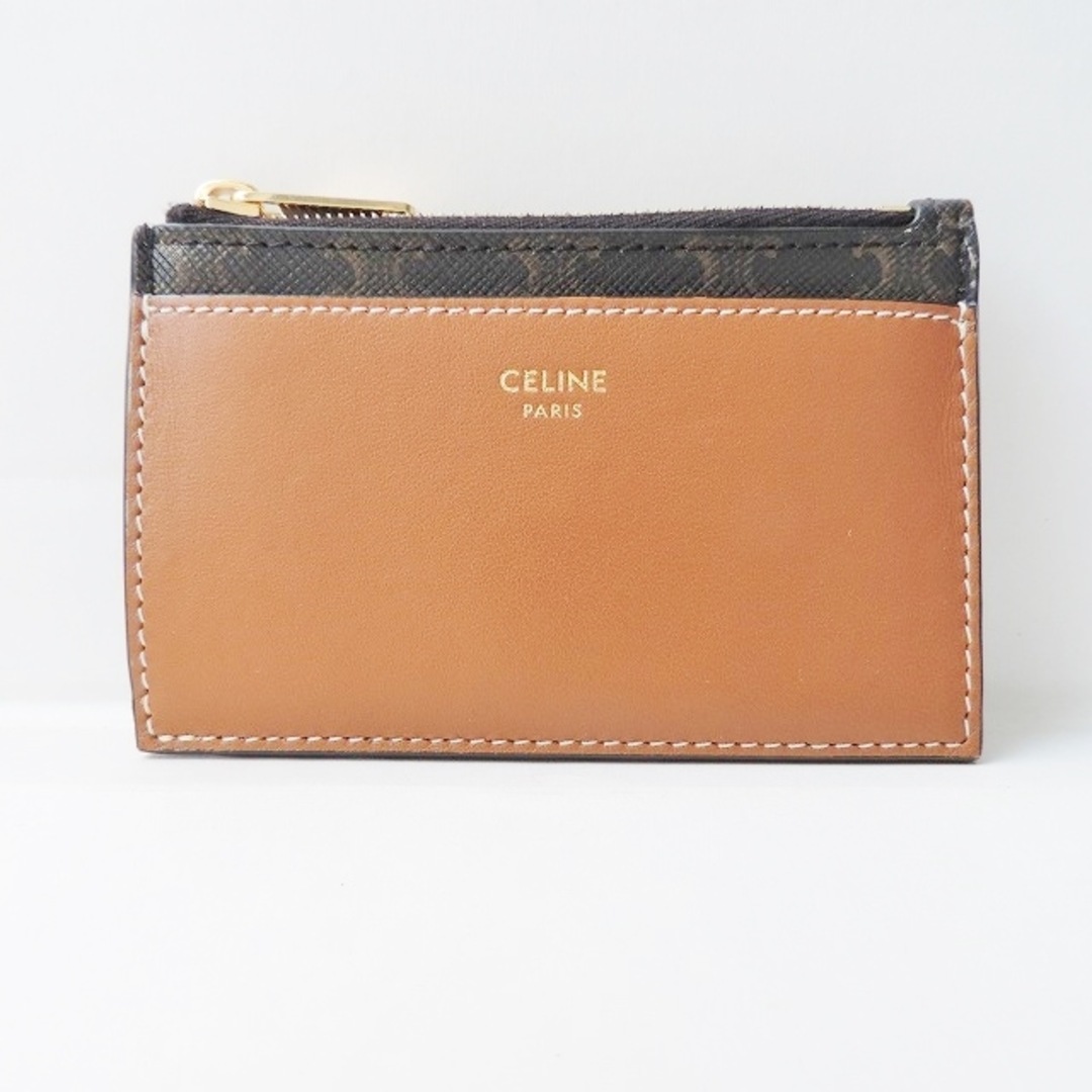 celine(セリーヌ)のCELINE(セリーヌ) カードケース美品  - 10F992BZ9.04LU ブラウン×黒 トリオンフキャンバス×ラムスキン レディースのファッション小物(名刺入れ/定期入れ)の商品写真