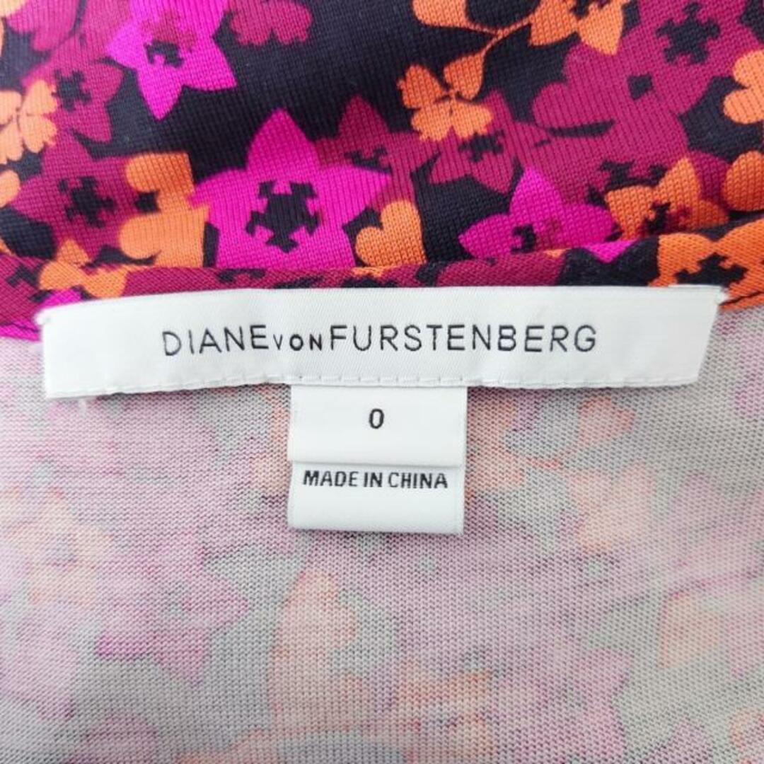 DIANE von FURSTENBERG(ダイアンフォンファステンバーグ)のDIANE VON FURSTENBERG(DVF)(ダイアン・フォン・ファステンバーグ) ワンピース サイズ0 XS レディース美品  - ボルドー×黒×マルチ ノースリーブ/ひざ丈/花柄 レディースのワンピース(その他)の商品写真