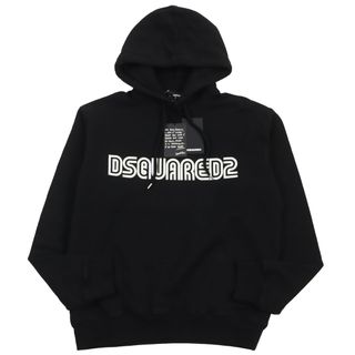 DSQUARED2 - 未使用品●DSQUARED2 ディースクエアード 22AW S71GU0550 OUTLINE COOL HOODIE スウェットパーカー ブラック L イタリア製 正規品 メンズ