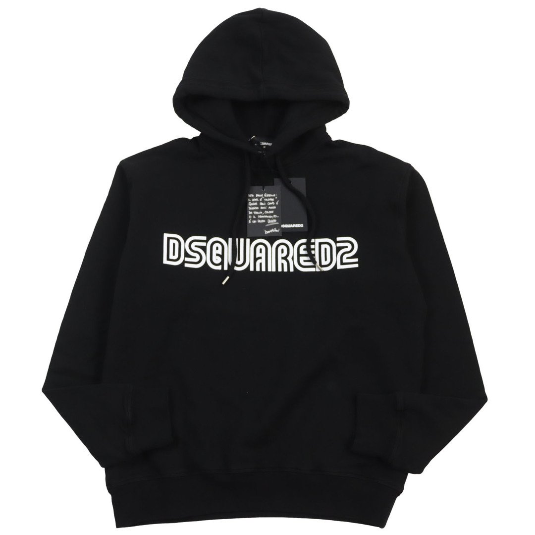 DSQUARED2(ディースクエアード)の未使用品●DSQUARED2 ディースクエアード 22AW S71GU0550 OUTLINE COOL HOODIE スウェットパーカー ブラック M イタリア製 正規品 メンズ メンズのトップス(パーカー)の商品写真