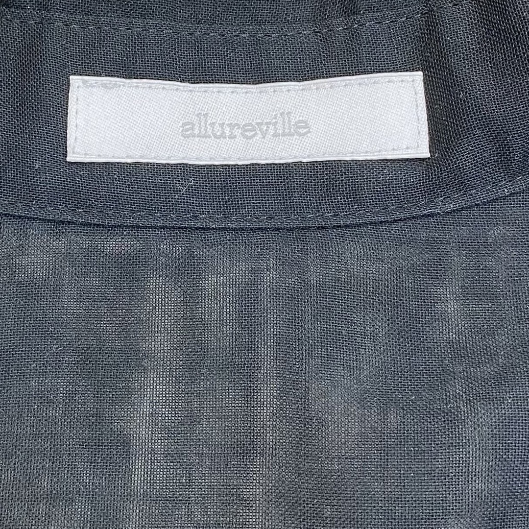 allureville(アルアバイル)の★allureville★美品★ ソフトオーガンジーシアーシャツ 黒 レディースのトップス(シャツ/ブラウス(長袖/七分))の商品写真