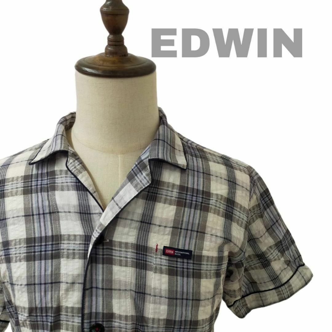 EDWIN(エドウィン)のEDWIN エドウィン チェック柄 ルームウェア 半袖 部屋着 Mサイズ メンズのトップス(シャツ)の商品写真