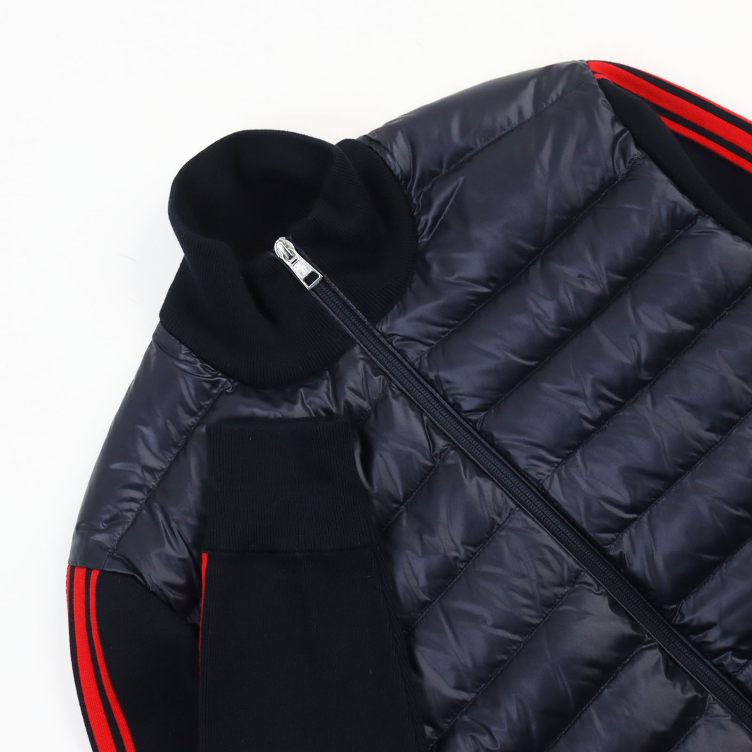 MONCLER(モンクレール)の極美品●MONCLER モンクレール 2019年製 CARDIGAN ニット切り替え ロゴ入り ダブルジップ ダウンジャケット ネイビー S 正規品 メンズ メンズのジャケット/アウター(ダウンジャケット)の商品写真