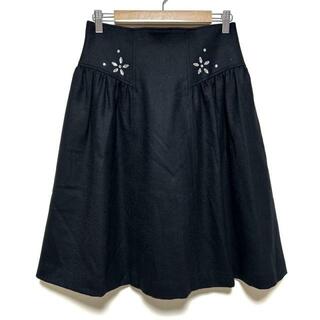 M'S GRACY(エムズグレイシー) スカート サイズ40 M レディース - 黒 ひざ丈/ラインストーン