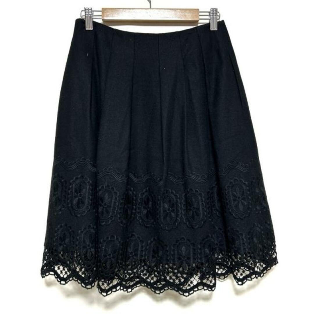 M'S GRACY(エムズグレイシー)のM'S GRACY(エムズグレイシー) スカート サイズ40 M レディース - 黒 ひざ丈/レース/刺繍 レディースのスカート(その他)の商品写真