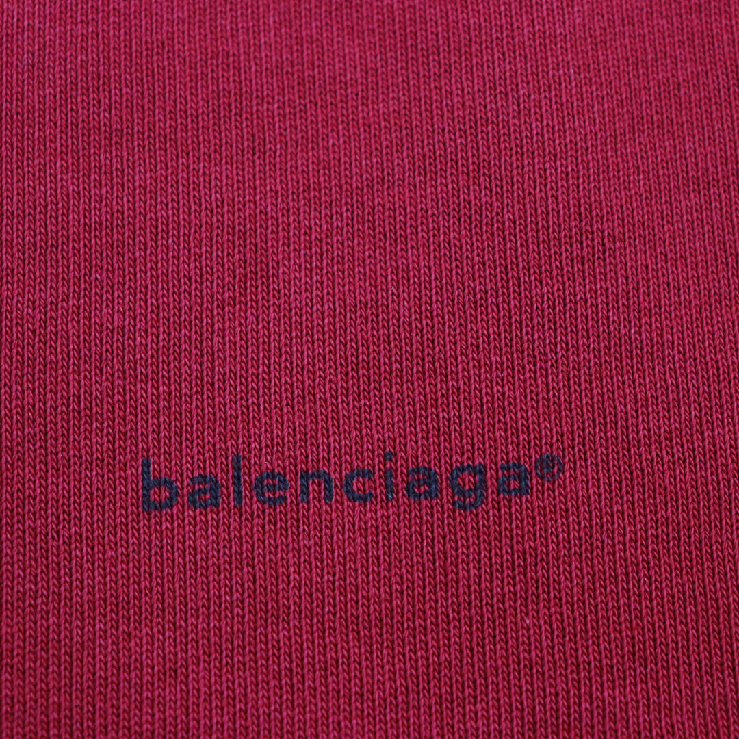 Balenciaga(バレンシアガ)の美品●BALENCIAGA バレンシアガ 2018年製 556147 ロゴプリント 裏起毛 プルオーバー スウェットシャツ ボルドー S 正規品 メンズ メンズのトップス(スウェット)の商品写真