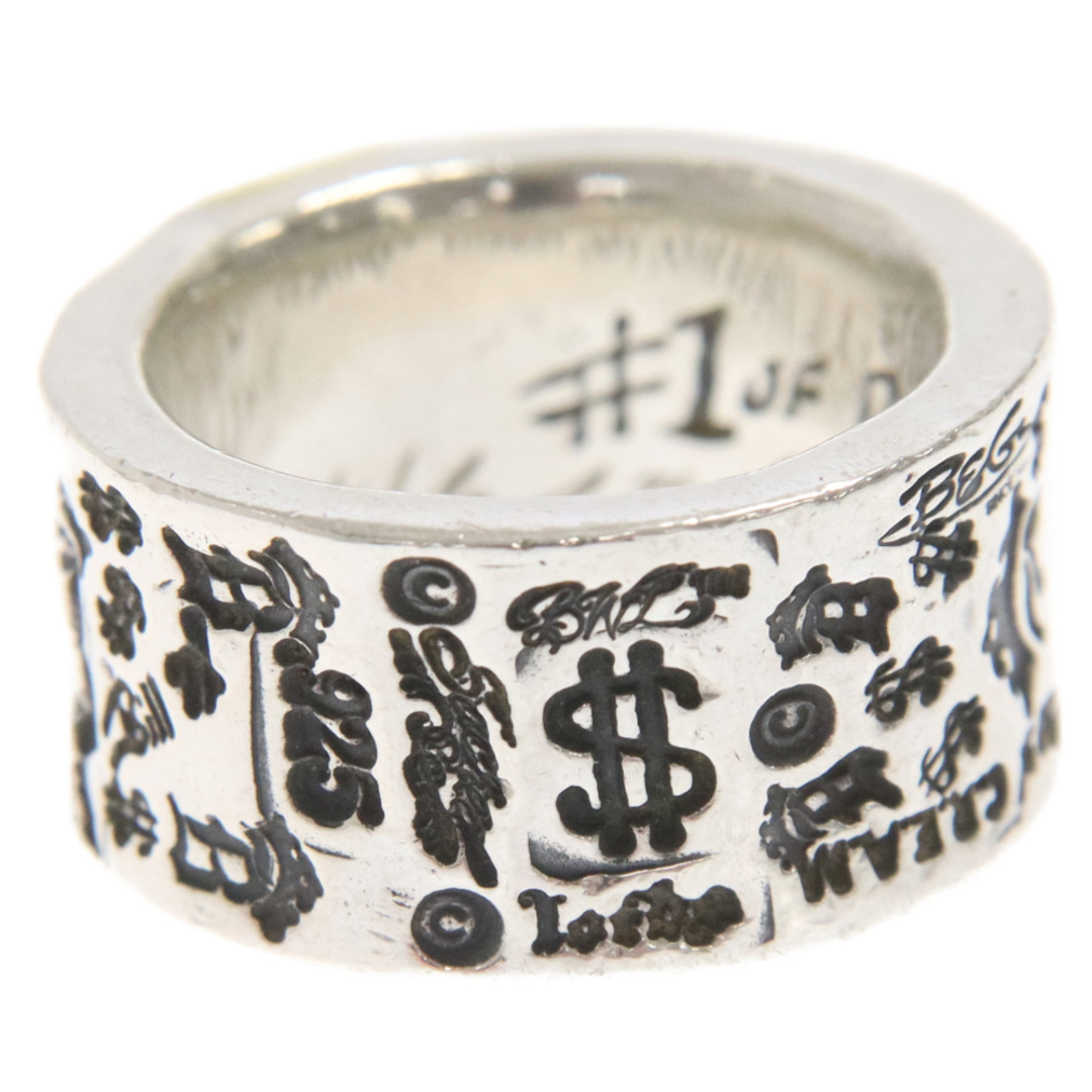 BILL WALL LEATHER(ビルウォールレザー)のBill Wall Leather/BWL ビルウォールレザー EXECUTIVE GRAFFITI BAND RING WITH 22K GOLD STRIPE エグゼクティブ グラフィティ バンドリング 22K ゴールドストライプ メンズのアクセサリー(リング(指輪))の商品写真