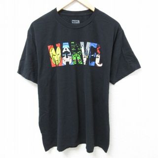 マーベル(MARVEL)のXL★古着 半袖 Tシャツ メンズ マーベル アイアンマン キャプテンアメリカ コットン クルーネック 黒 ブラック 24mar22 中古(Tシャツ/カットソー(半袖/袖なし))