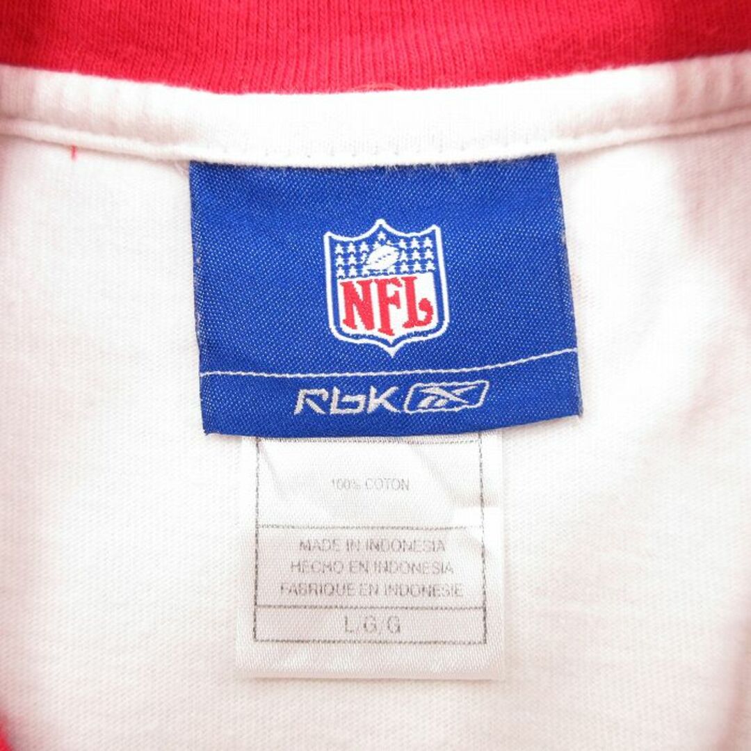 Reebok(リーボック)のXL★古着 リーボック REEBOK 半袖 ビンテージ Tシャツ メンズ 00年代 00s NFL カンザスシティチーフス コットン ラグラン クルーネック 白 ホワイト アメフト スーパーボウル 24mar22 中古 メンズのトップス(Tシャツ/カットソー(半袖/袖なし))の商品写真