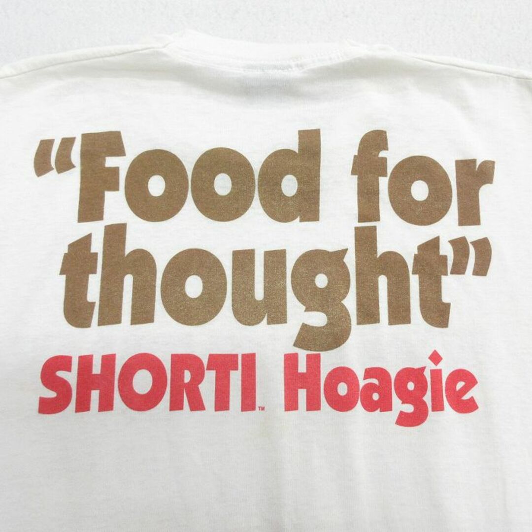 SCREEN STARS(スクリーンスターズ)のXL★古着 スクリーンスターズ 半袖 ビンテージ Tシャツ メンズ 80年代 80s HOAGIE TIME 大きいサイズ クルーネック USA製 白 ホワイト 24mar22 中古 メンズのトップス(Tシャツ/カットソー(半袖/袖なし))の商品写真