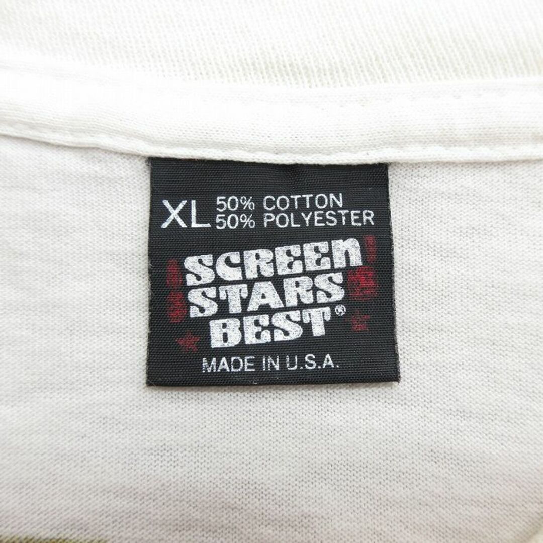 SCREEN STARS(スクリーンスターズ)のXL★古着 スクリーンスターズ 半袖 ビンテージ Tシャツ メンズ 80年代 80s HOAGIE TIME 大きいサイズ クルーネック USA製 白 ホワイト 24mar22 中古 メンズのトップス(Tシャツ/カットソー(半袖/袖なし))の商品写真