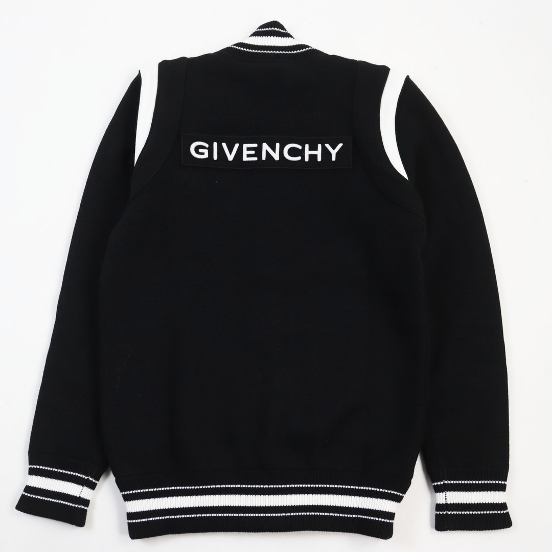 GIVENCHY(ジバンシィ)の極美品●GIVENCHY ジバンシィ 20SS BM00D04Y1L ロゴパネル刺繍 ニットボンバージャケット スタジャン ブラック XS 正規品 メンズ メンズのジャケット/アウター(スタジャン)の商品写真