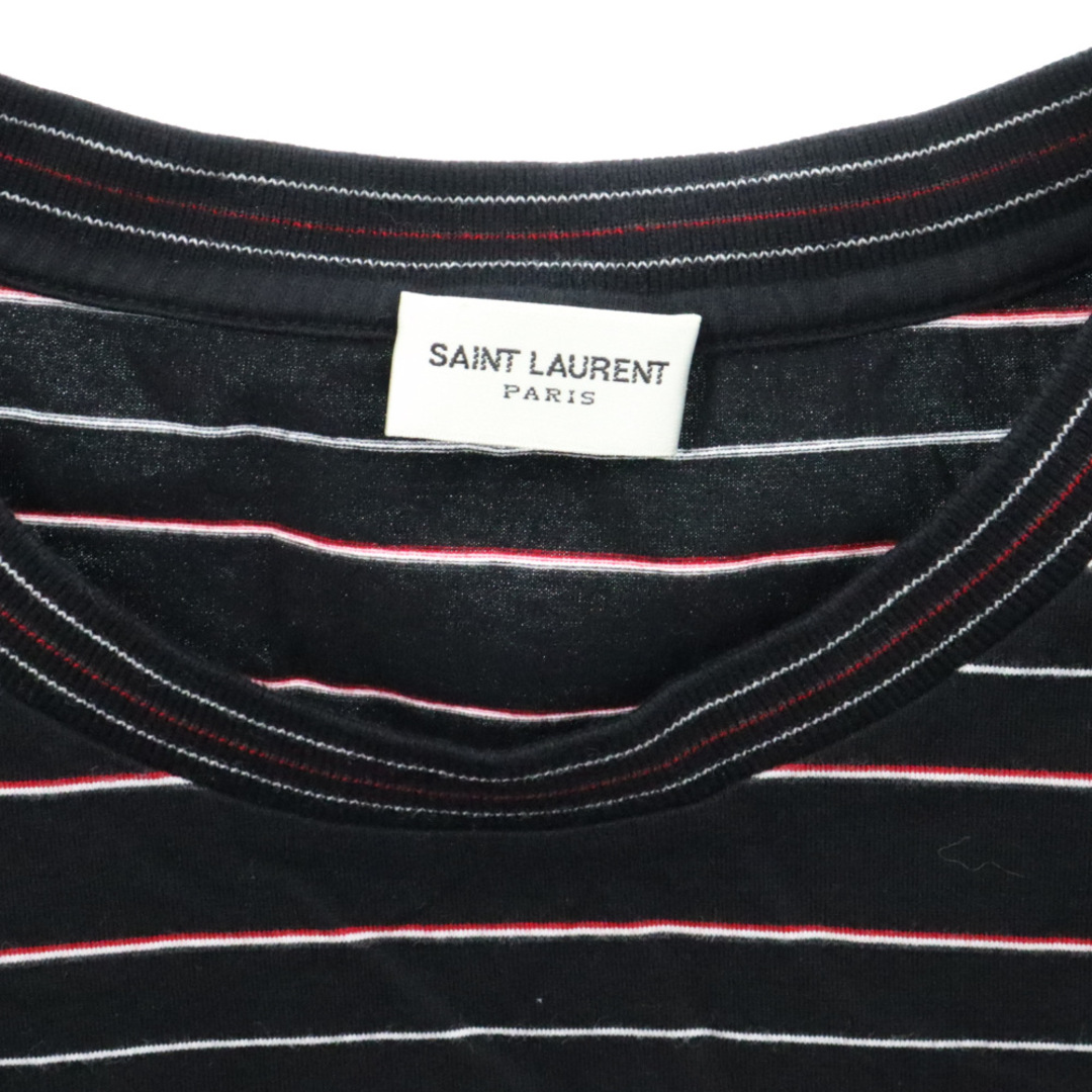 Saint Laurent(サンローラン)のSAINT LAURENT PARIS サンローランパリ 16SS Striped Red Black T-Shirt ストライププリント半袖Tシャツ ブラック/レッド メンズのトップス(Tシャツ/カットソー(半袖/袖なし))の商品写真