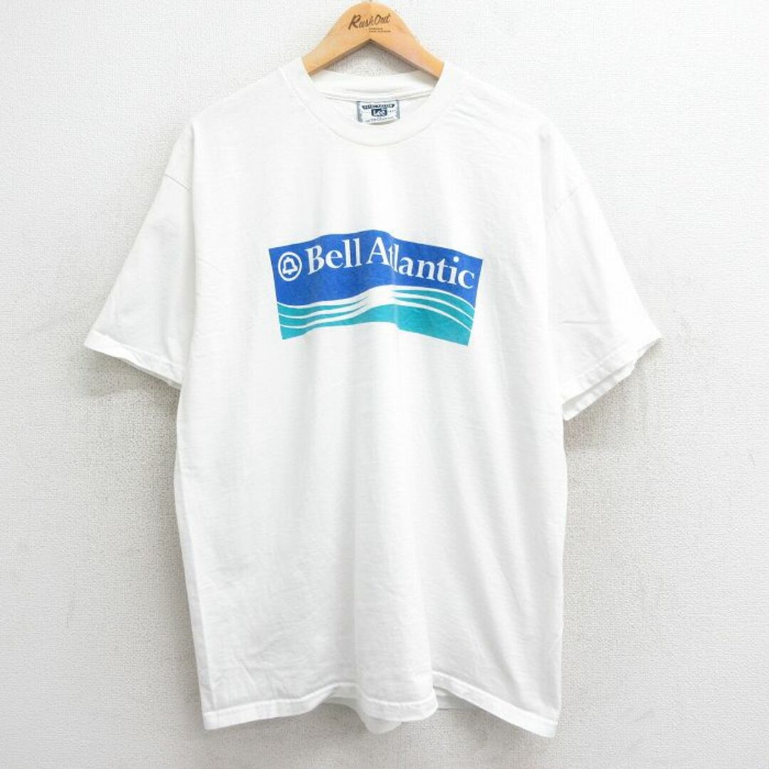 Lee(リー)のXL★古着 リー Lee 半袖 ビンテージ Tシャツ メンズ 90年代 90s Bell Atlantic 大きいサイズ コットン クルーネック USA製 白 ホワイト 【spe】 24mar22 中古 メンズのトップス(Tシャツ/カットソー(半袖/袖なし))の商品写真