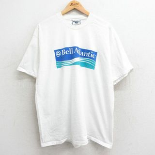 リー(Lee)のXL★古着 リー Lee 半袖 ビンテージ Tシャツ メンズ 90年代 90s Bell Atlantic 大きいサイズ コットン クルーネック USA製 白 ホワイト 【spe】 24mar22 中古(Tシャツ/カットソー(半袖/袖なし))