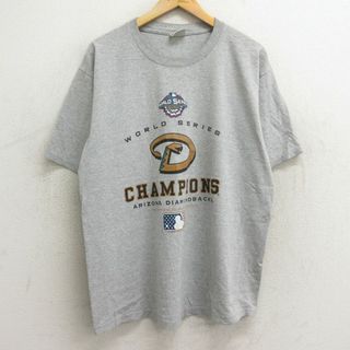 リー(Lee)のXL★古着 リー Lee 半袖 ビンテージ Tシャツ メンズ 00年代 00s MLB アリゾナダイヤモンドバックス 大きいサイズ クルーネック グレー 霜降り メジャーリーグ ベースボール 野球 24mar22 中古(Tシャツ/カットソー(半袖/袖なし))