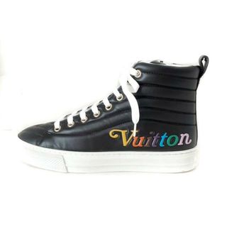 ルイヴィトン(LOUIS VUITTON)のLOUIS VUITTON(ルイヴィトン) スニーカー 34 1/2 レディース美品  ステラー・ライン スニーカー 黒 ハイカット レザー(スニーカー)