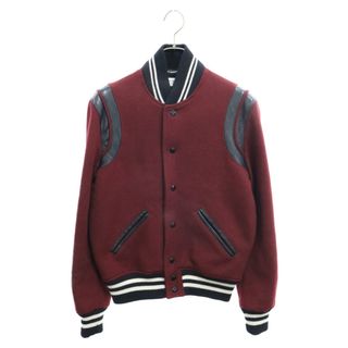 サンローラン(Saint Laurent)のSAINT LAURENT PARIS サンローランパリ 14AW テディジャケット レザートリムスタジャン ブルゾン 354718 Y580F ワインレッド(フライトジャケット)