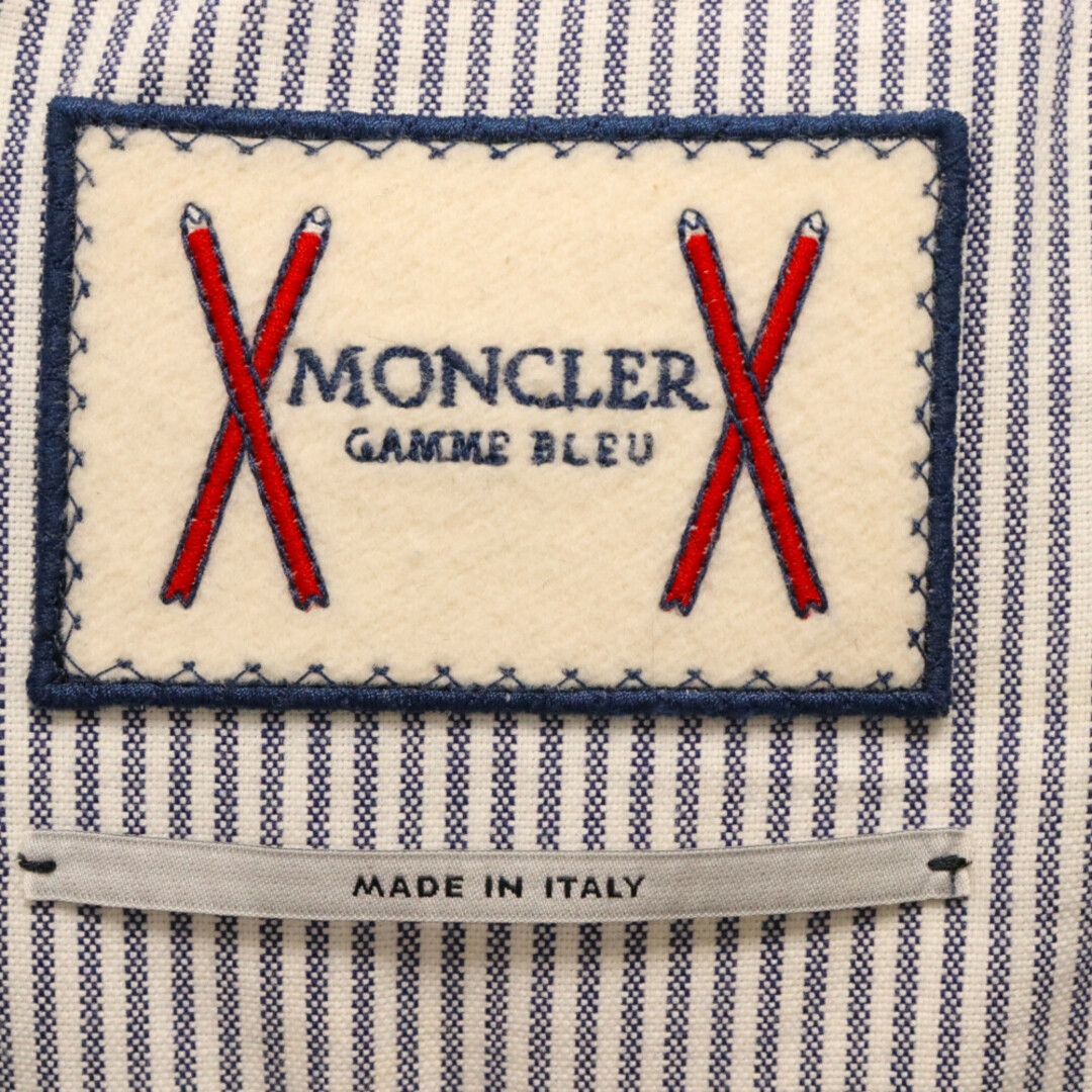 MONCLER(モンクレール)のMONCLER GAMME BLEU モンクレール・ガム・ブルー 17AW ヘリンボーン ツイード切替 トリコロールライン ダウンジャケット グレー C23914137280 メンズのジャケット/アウター(ダウンジャケット)の商品写真