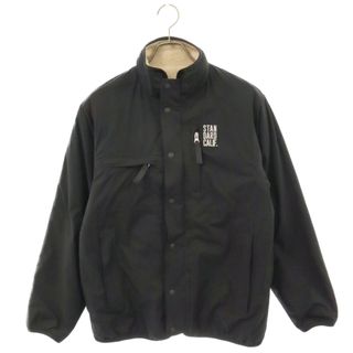 スタンダードカリフォルニア(STANDARD CALIFORNIA)のSTANDARD CALIFORNIA スタンダード カリフォルニア 20AW Fleestretch Reversible Jacket フリーストレッチリバーシブルジャケット ロゴ刺繍入り フリースジャケット ブラック/ベージュ(フライトジャケット)