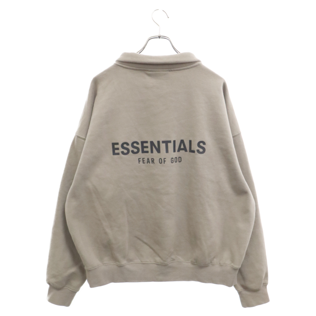 FOG Essentials エフオージー エッセンシャルズ モックネック ハーフジップ スウェット トレーナー 背面ラバーロゴ ブラウン メンズのトップス(スウェット)の商品写真