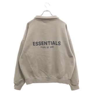 FOG Essentials エフオージー エッセンシャルズ モックネック ハーフジップ スウェット トレーナー 背面ラバーロゴ ブラウン(スウェット)