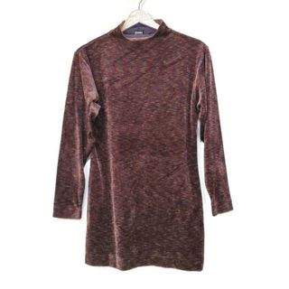 ミッソーニ(MISSONI)のMISSONI(ミッソーニ) 長袖Tシャツ サイズL レディース - ボルドー×ブルー×マルチ ハイネック(Tシャツ(長袖/七分))