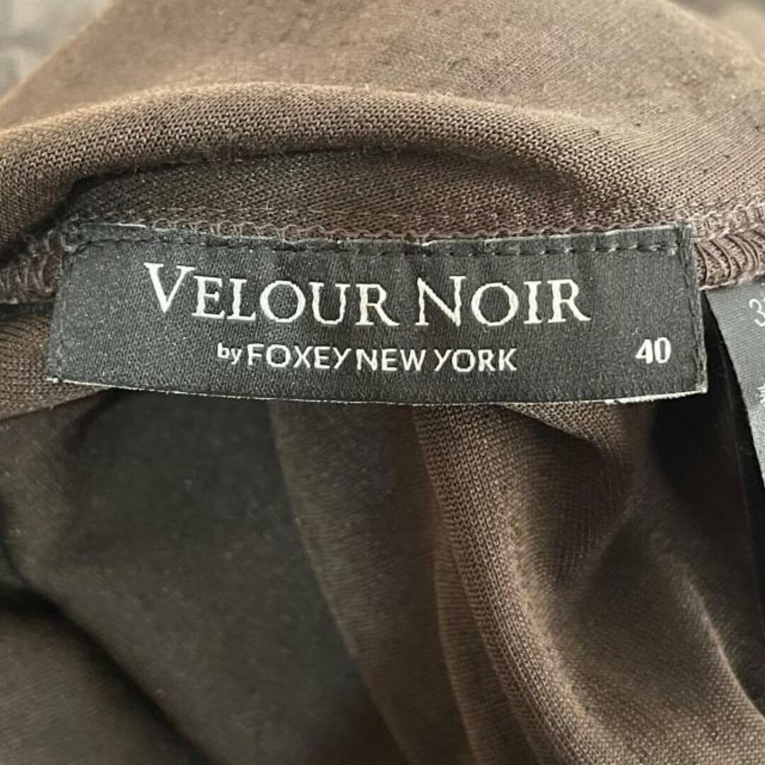 FOXEY NEW YORK(フォクシーニューヨーク) ワンピース サイズ40 M レディース美品  - ダークブラウン ノースリーブ/ひざ丈 レディースのワンピース(その他)の商品写真