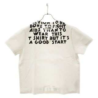 MM6 Maison Margiela エムエムシックスメゾンマルジェラ 21SS エイズT Vネック Tシャツ カットソー 半袖 ロゴ ホワイト S62NC0062 レディース